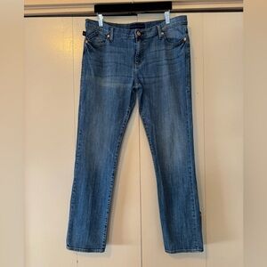 Rock & Republic Berlin Medium Wash Faded Straight Leg Denim Jeans. Size 16